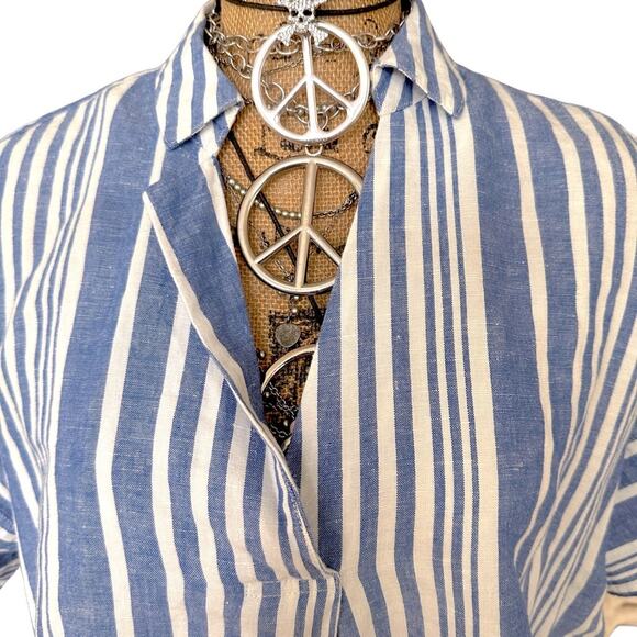 MADEWELL women's Linen Cotton blend striped blouse - SMALL - Picture 7 of 15